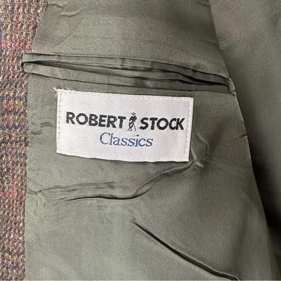 Robert Stock Classics Men’s Sport Coat Size 42 Long Brown Plaid Tweed Old Money - Picture 9 of 11